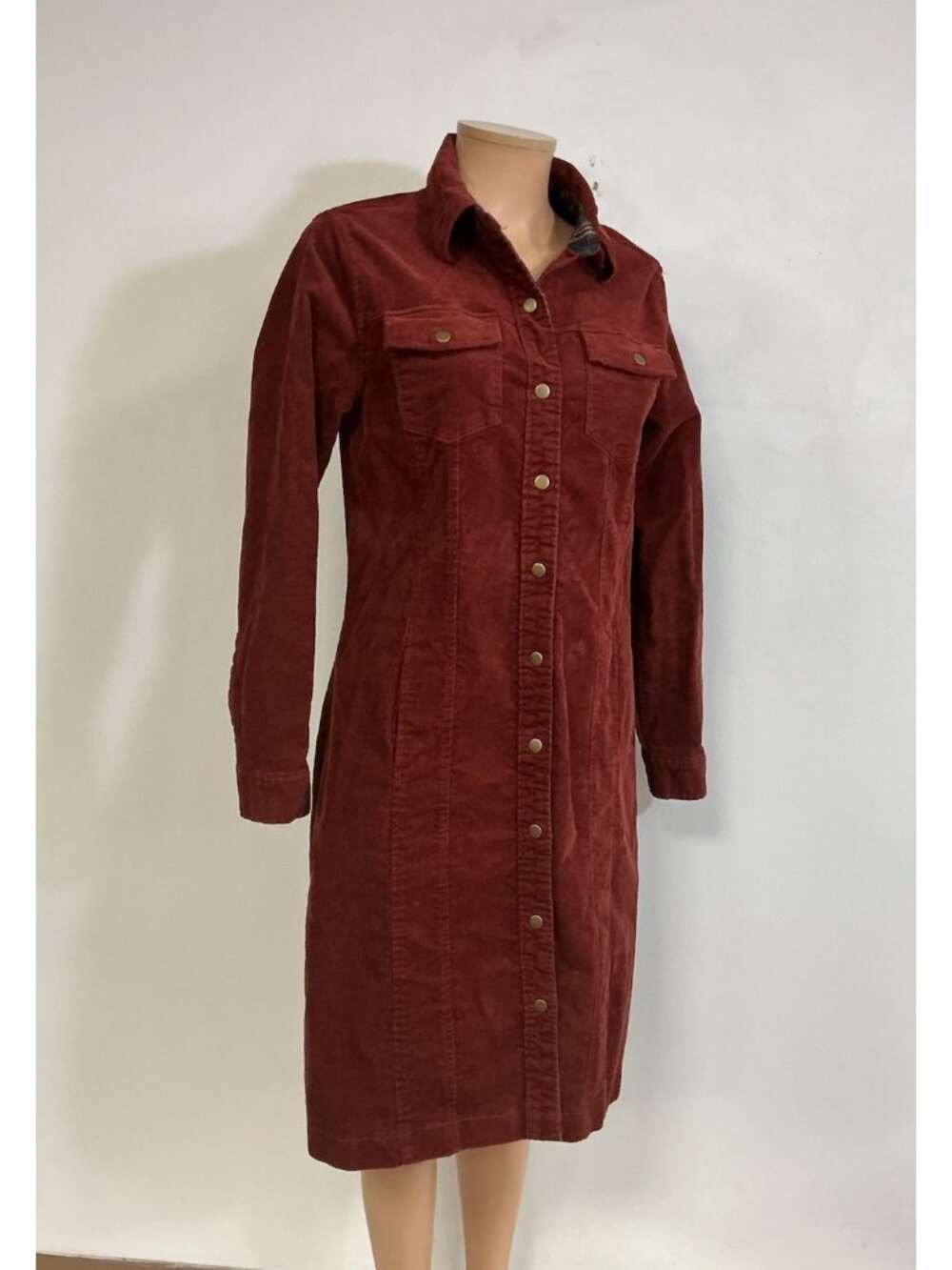Northstyle Corduroy Dress Boho Snap Front Womens Small